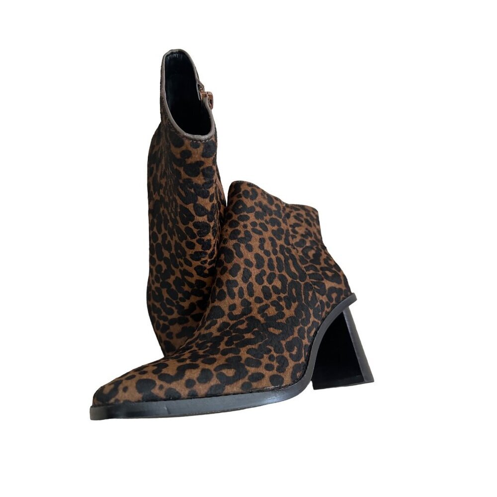 Gibson Latimer 7M Leopard Print Ankle Boots With 3-Inch Block Heel & Side Zipper - Picture 14 of 15
